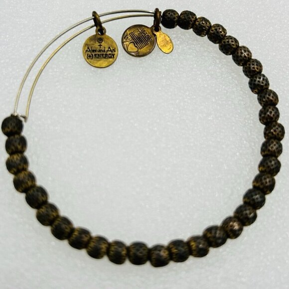 Set of 4 Alex & Ani Bangle Bracelets Goldtone Energy Dragonfly Apple Anchor - Picture 3 of 5